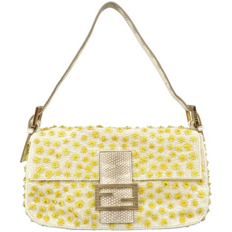 white denim yellow snakeskin fendi baguette|fendi baguette silver.